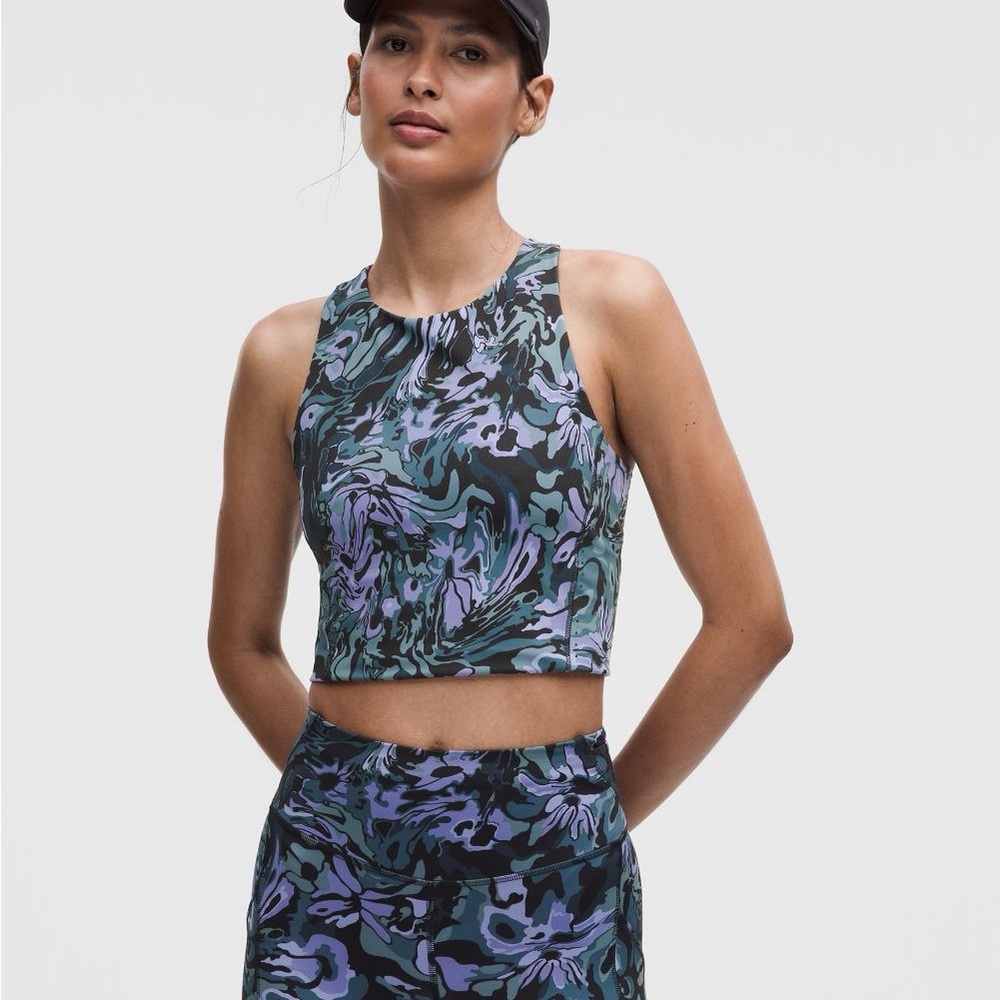 NWT Lululemon Swift Speed Cropped Tank 2 Flower Meld Multi